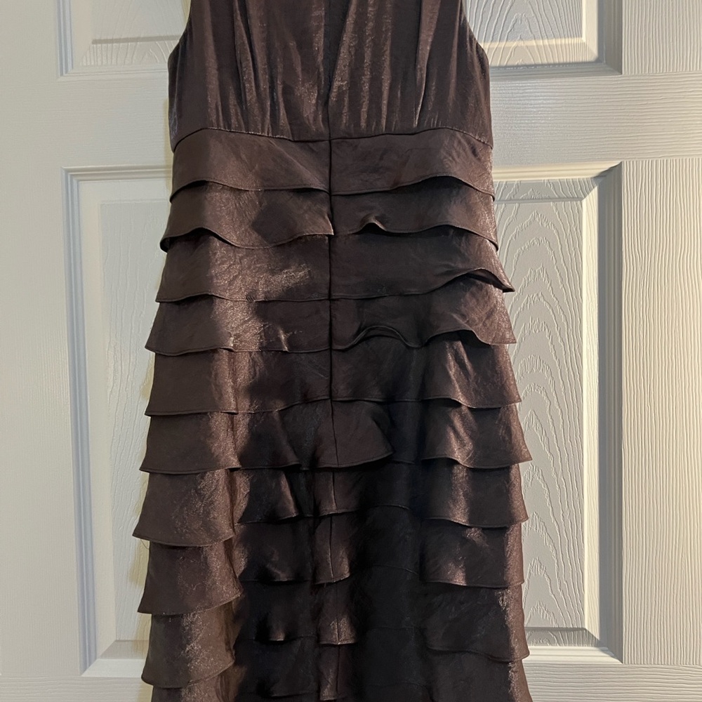 London Times Brown Ruffled Mini Dress - Picture 4 of 4